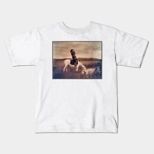 Native American on Horseback, Oasis in the Badlands 1905 Edward S Curtis Kids T-Shirt